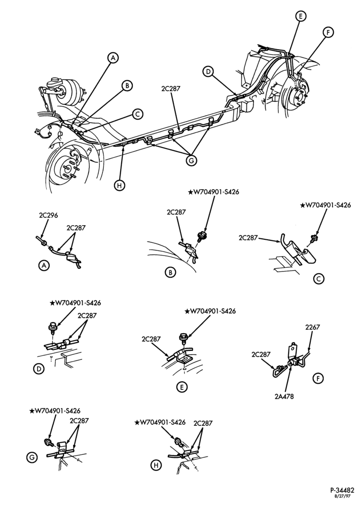 Схема BRAKES-Disc brake system - without anti-lock