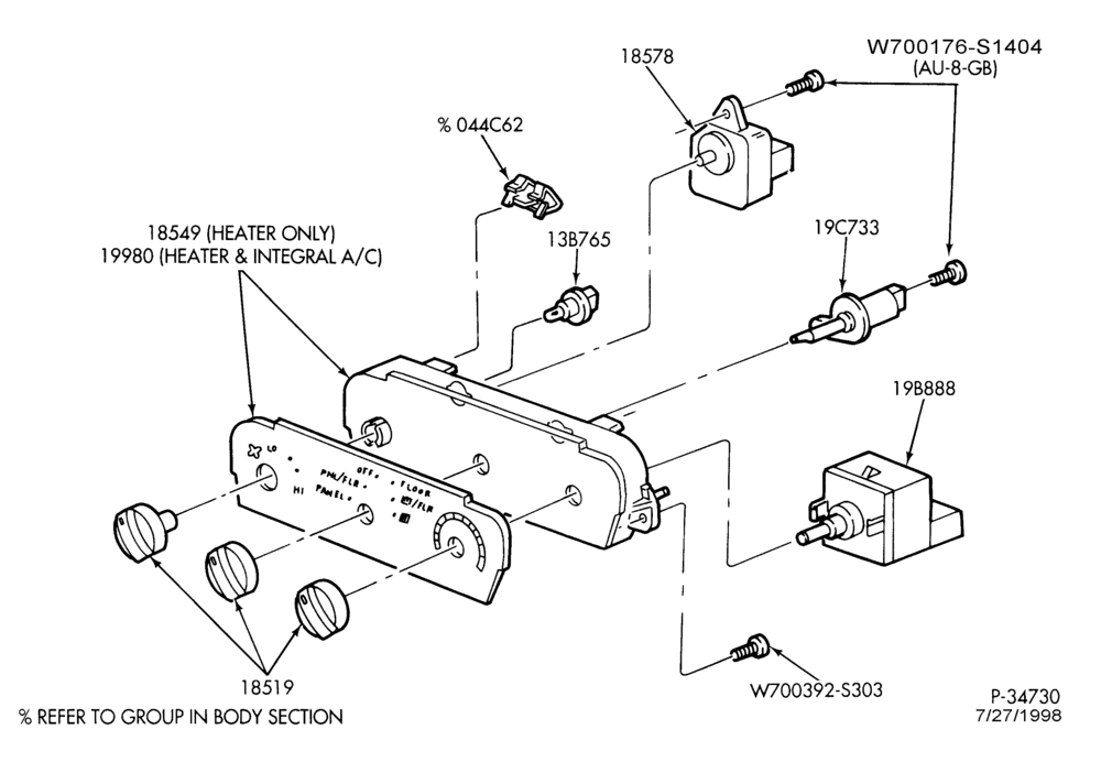 Схема AIR CONDITIONER-Heater controls