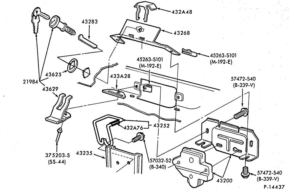 Схема ROOF-Latch parts (luggage compartment)