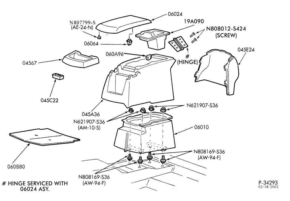 Схема Консоль, DASH, WINDSHIELD-Floor console & related parts - ""Before 8/14/00''-F250SD/550SD