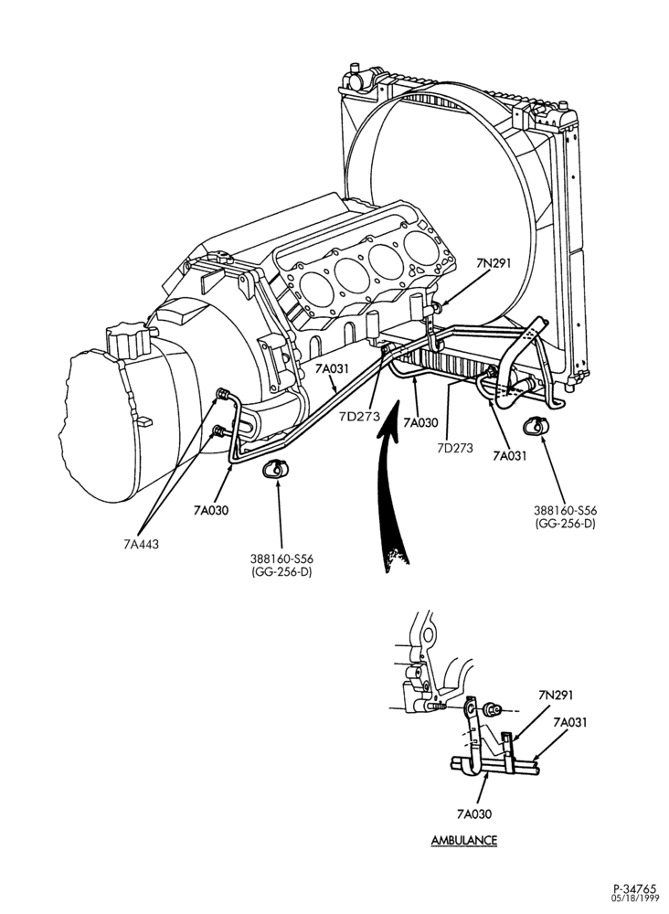 Схема EXTERNAL PARTS-Oil cooling system - Manual trans.-F250SD/550SD