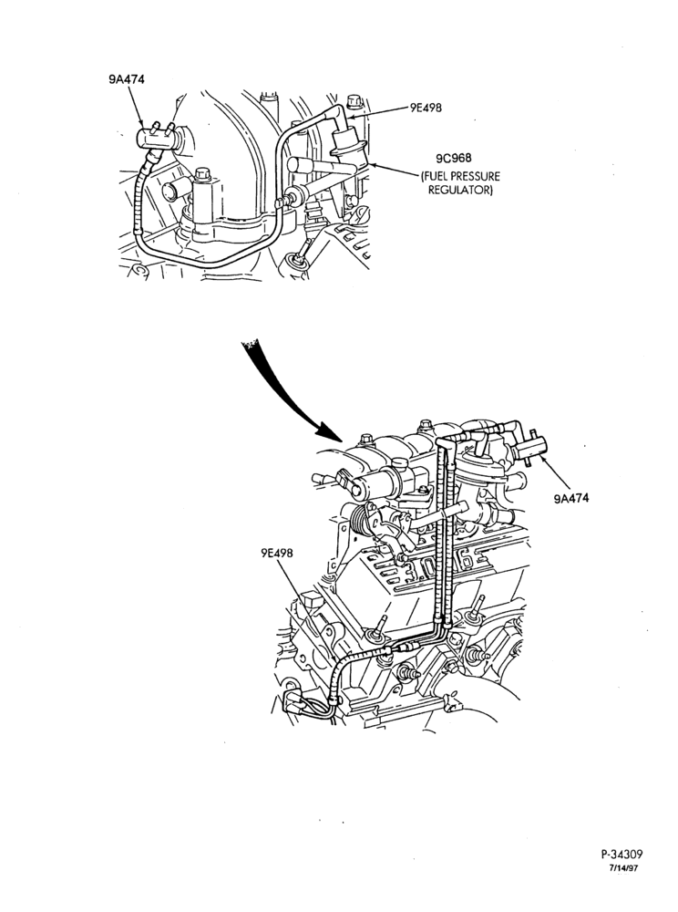 Схема 6 CYL. 3.0L - EXC. SOHC-Emissions vacuum control connector assembly