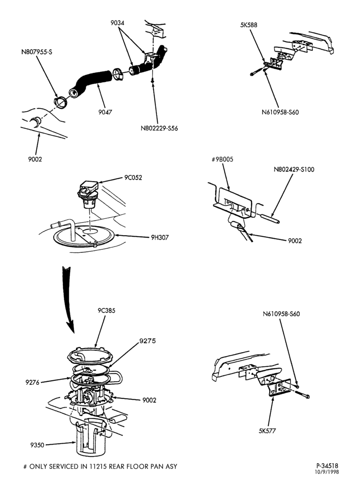 Схема MANIFOLDS, THERMOSTATS & EMISSION PARTS-Fuel system - tank installation - Page B
