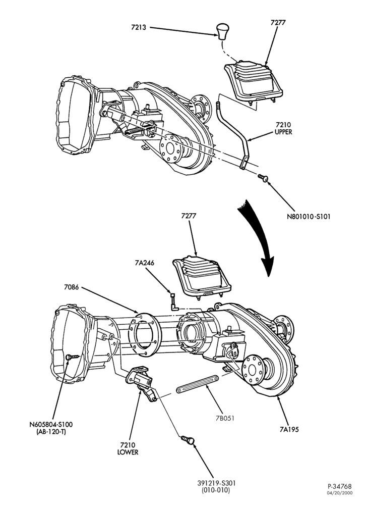 Схема GEARSHIFT MECHANISM-Shift mechanism & controls-F250SD/550SD