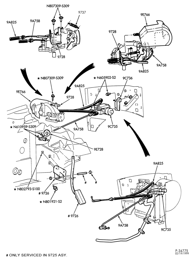 Схема 10 CYL. 6.8L-Accelerator linkage - with fixed pedals