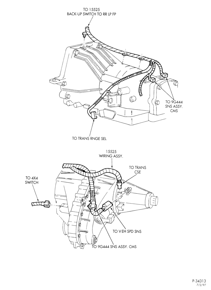 Схема ELECTRICAL SYSTEMS-Transmission wiring-TN