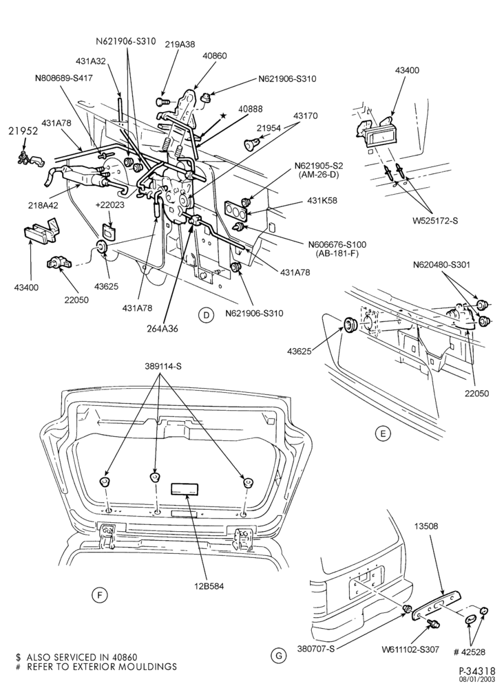 Схема LIFT/TAILGATE, BACK-OF-CAB, BACK WINDOW-Liftgate latch, handle, hinge & related parts - Page B-B