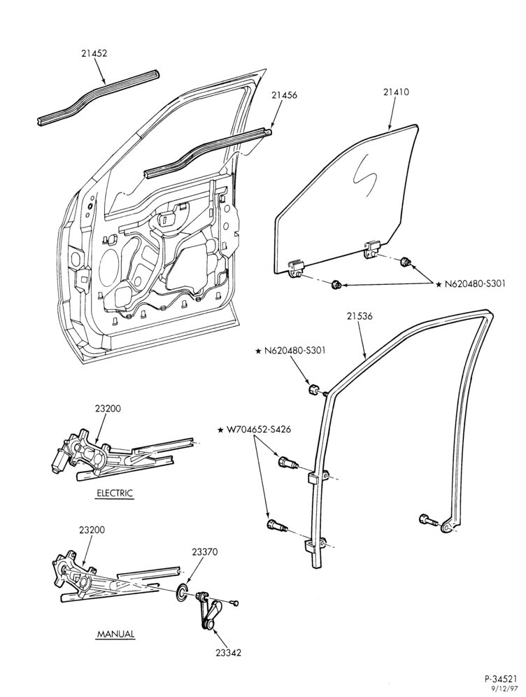 Схема BODY SIDES AND QUARTER-Front door window parts-L1