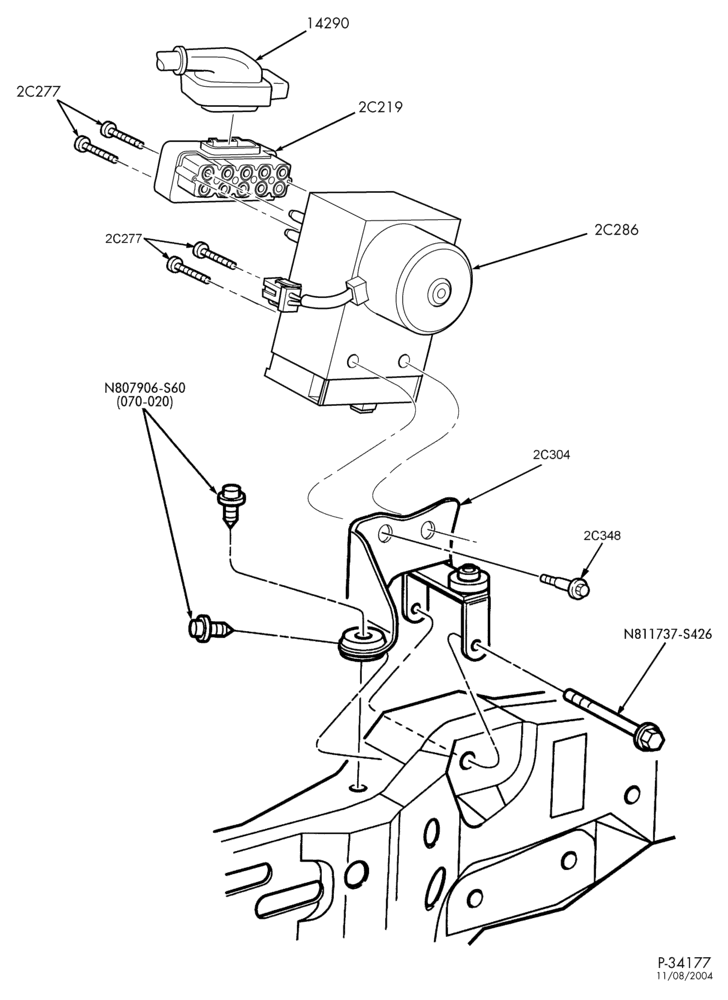 Схема BRAKES-Brake anti-lock control details - with traction control
