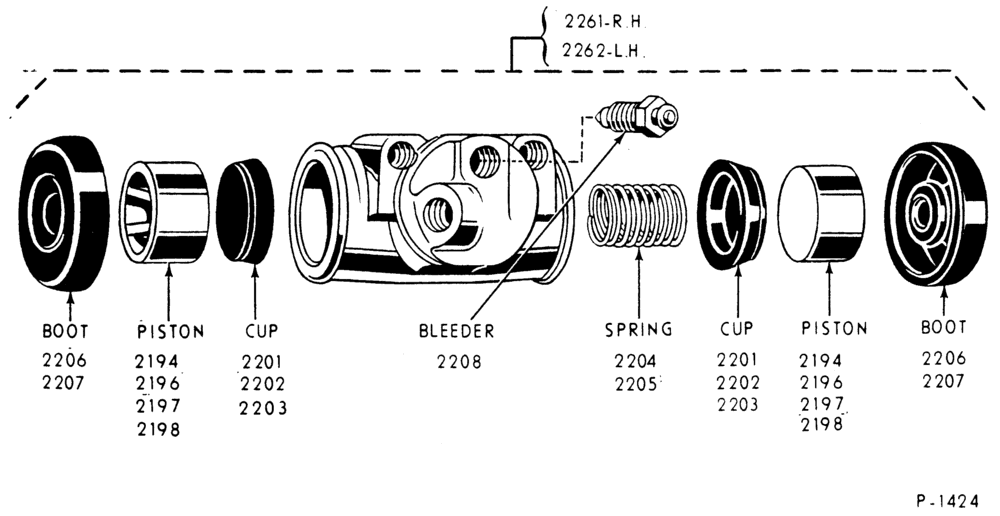 Схема BRAKES-Brake cylinder assy. - rear-E100/350