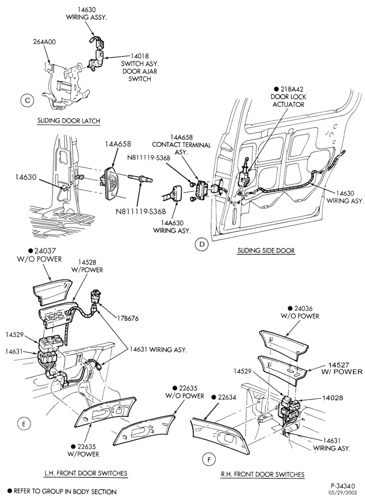 Схема ELECTRICAL SYSTEMS-Wiring system - power door locks, windows & controls - Page B-TW