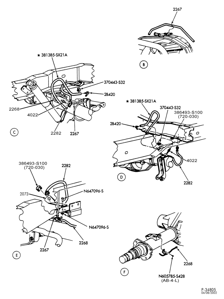 Схема BRAKES-Brake lines & related parts - rear - Page B-L1