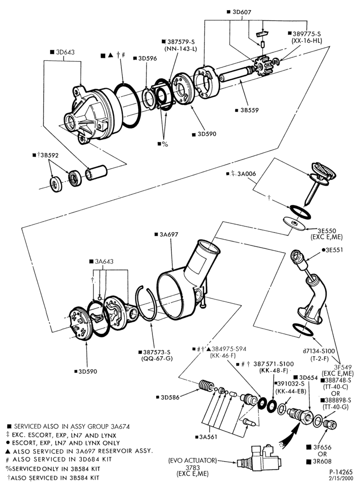 Схема STEERING-Power steering pump assembly - Ford C-11 design-U150