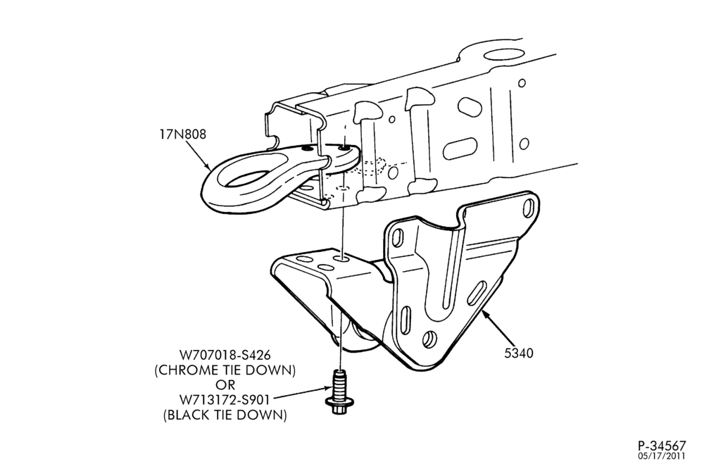 Схема TOW HOOKS & TRAILER HITCH-Tow Hooks-F250SD/550SD