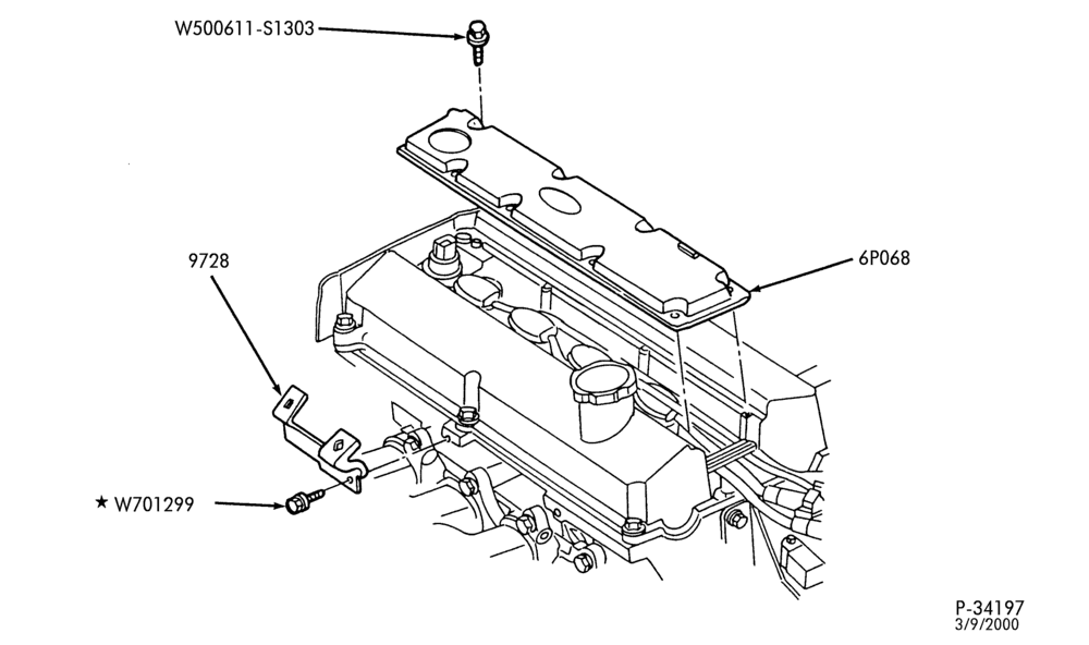 Схема 4 CYL. 2.0L - DOHC-Spark plug cover & related parts