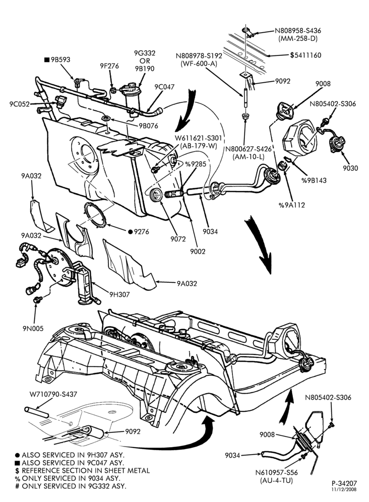 Схема FUEL TANK AND LINES-Fuel system - gas - tank installation