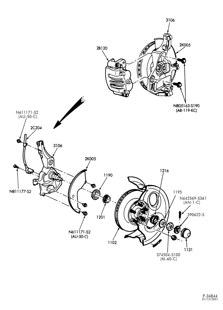 Схема BRAKES-Brake assembly - disc front - electric-R