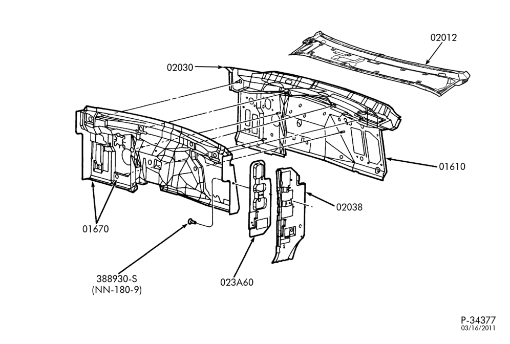 Схема SOFT, INTERIOR TRIM-Dash insulator - passenger compartment-F250SD/550SD