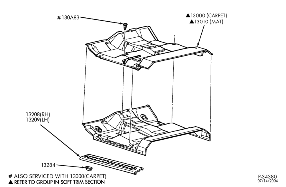 Схема SOFT, INTERIOR TRIM-Floor trim & scuff plates - Regular Cab-F250SD/550SD