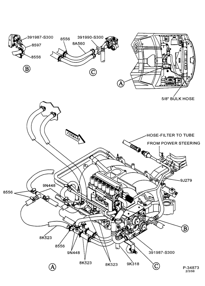 Схема Радиатор, GRILL AND COOLING-Coolant line assembly & related parts - 8 cyl. 5.4L (Bi-Fuel) - LPG-F150