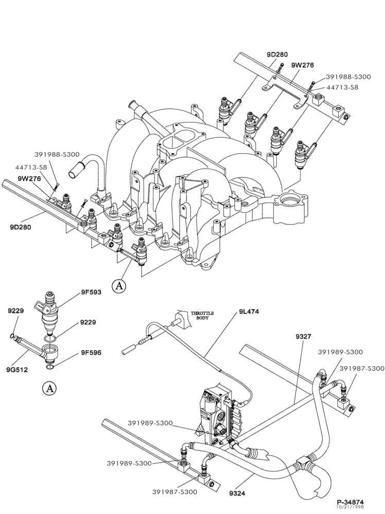 Схема 8-цил. 5,4 л - (BI-FUEL)-Fuel rail & charging system - LPG/GAS