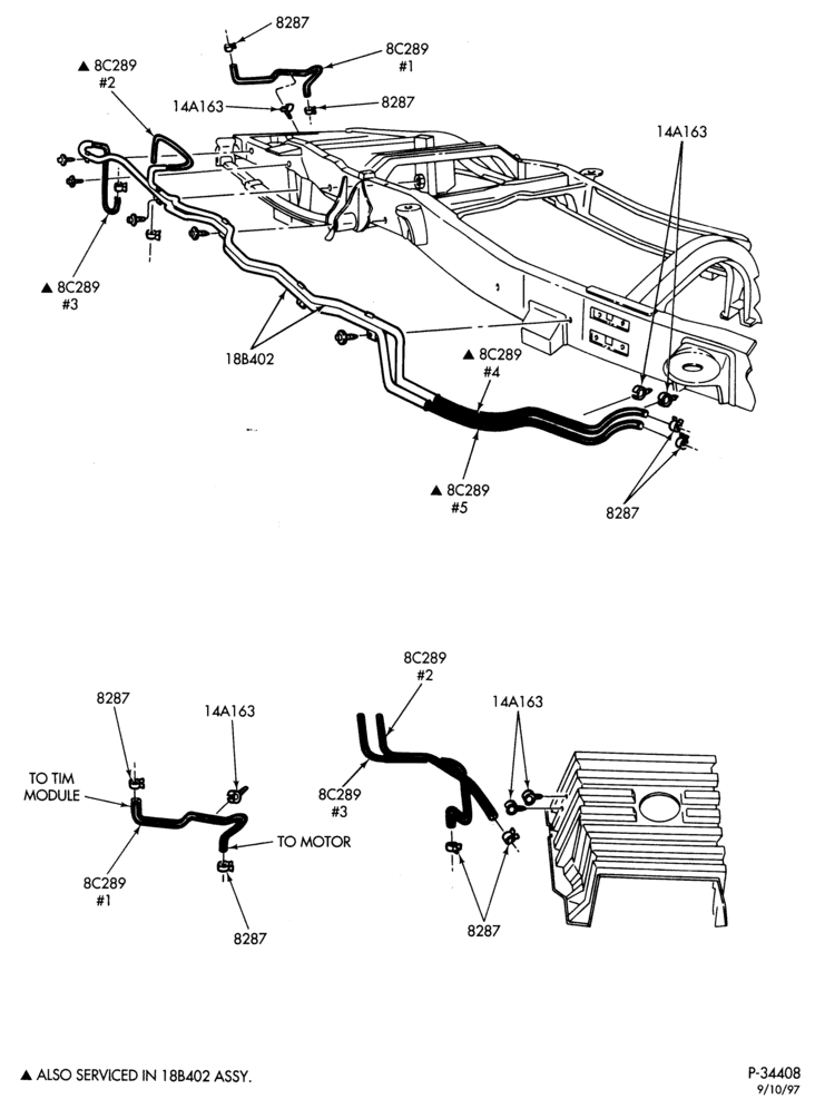 Схема Радиатор, GRILL AND COOLING-Underbody coolant lines - electric-R