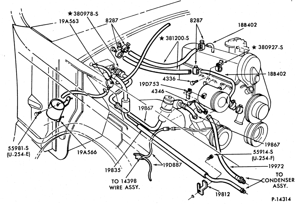 Схема AIR CONDITIONER-Engine Compartment- integral - 4 cyl.