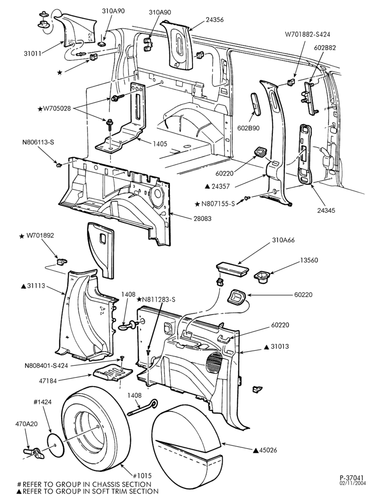 Схема SOFT, INTERIOR TRIM-Interior trim panel - L.H. rear quarter-L1