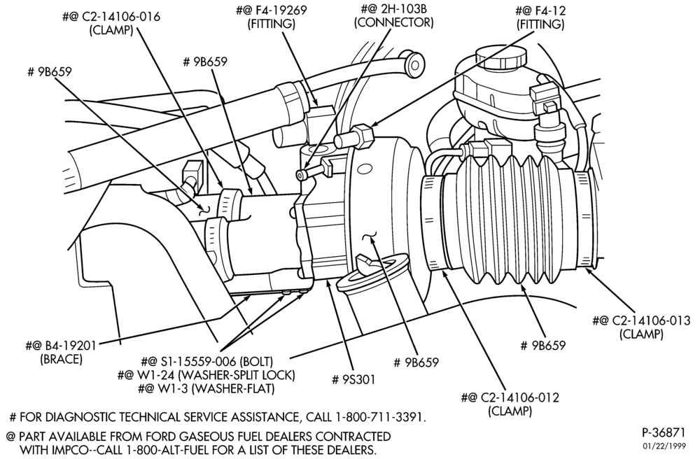 Схема 6 CYL. 4.9L GAS/LPG-BI-FUEL (IMPCO)-Fuel charging system - mixer assembly