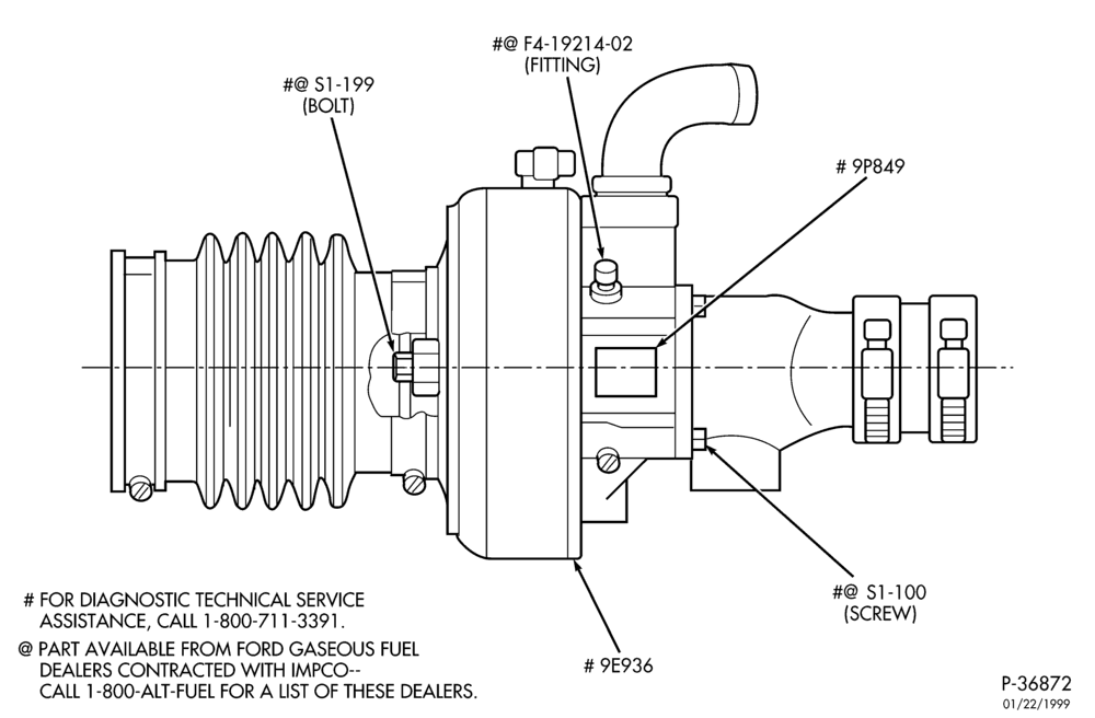 Схема 6 CYL. 4.9L GAS/LPG-BI-FUEL (IMPCO)-Fuel charging system - mixer gaskets