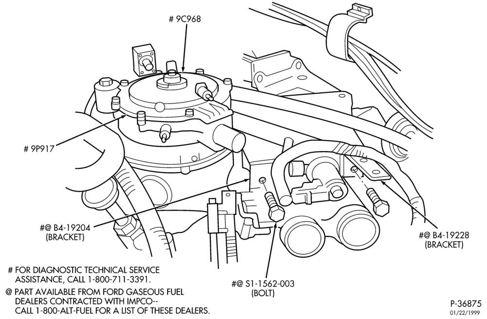 Схема 6 CYL. 4.9L GAS/LPG-BI-FUEL (IMPCO)-Fuel charging system - low pressure regulator
