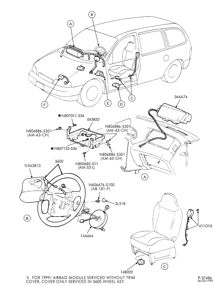 Схема ELECTRICAL SYSTEMS-Air bag module, sensor & wiring - Page A-TW