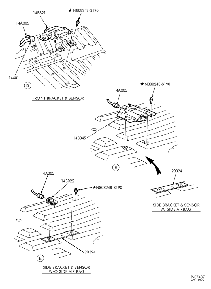 Схема ELECTRICAL SYSTEMS-Air bag module, sensor & wiring - Page B-TW