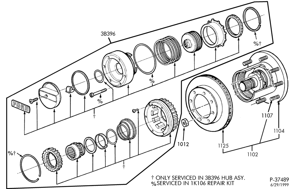 Схема Колёса, HUBS & DRUMS-Front driving axle hub lock parts - part time - 4x4-L1
