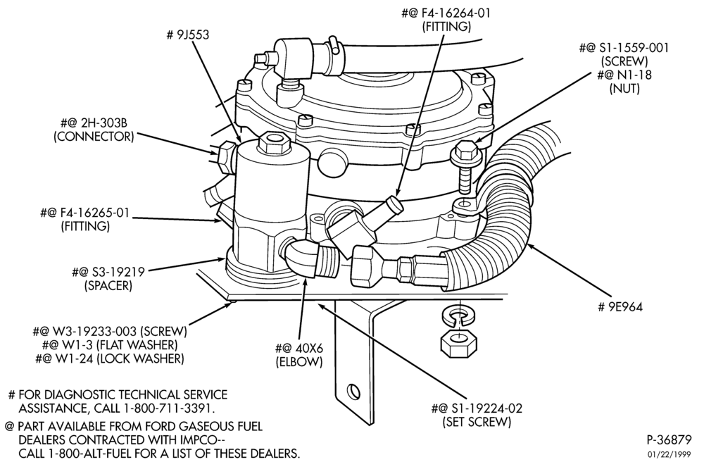 Схема 6 CYL. 4.9L GAS/LPG-BI-FUEL (IMPCO)-Fuel charging system - engine low pressure shutoff valve