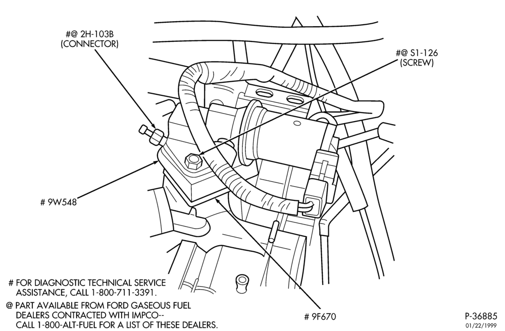 Схема 6 CYL. 4.9L GAS/LPG-BI-FUEL (IMPCO)-Fuel charging system - PCV relocating kit