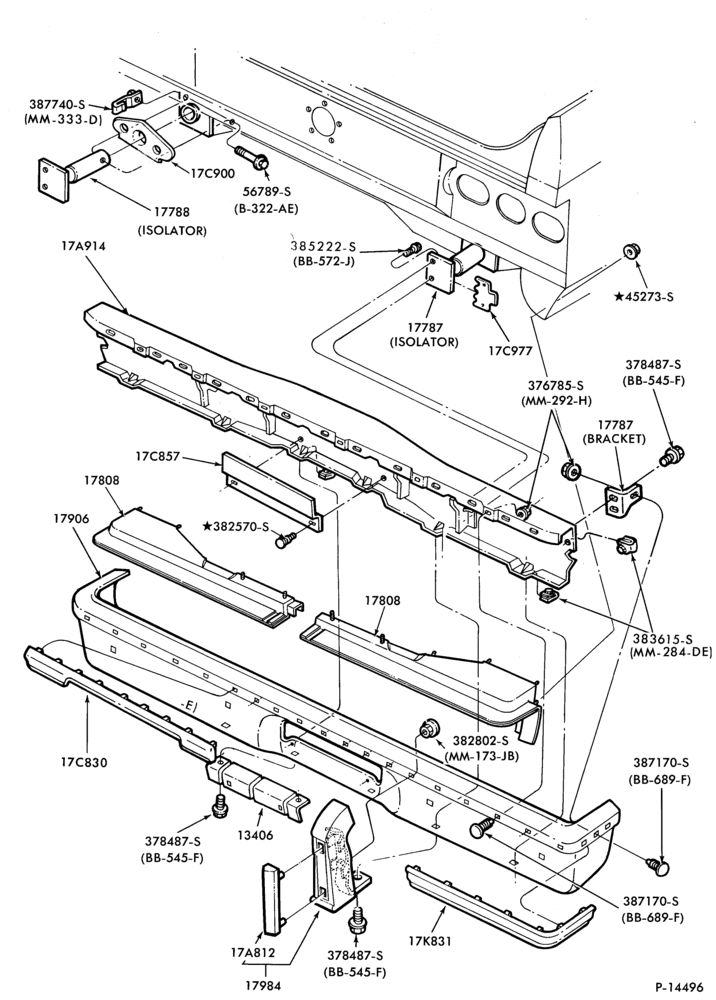 Схема SPEEDOMETER, BUMPERS, MIRRORS AND WIPERS-Bumper- rear - Page A