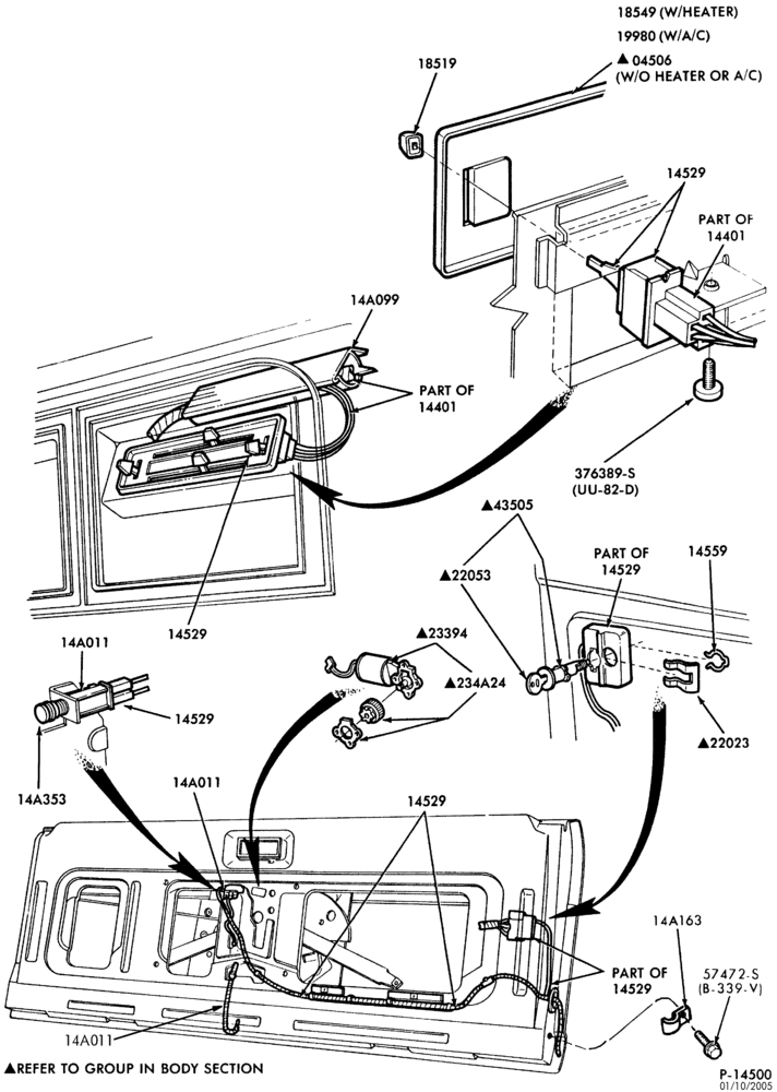 Схема ELECTRICAL SYSTEMS-Window wiring - power tailgate-U150