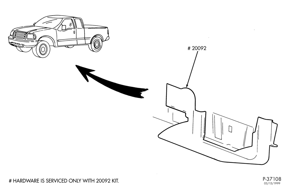 Схема BODY SIDES AND QUARTER-Step plate - stirrup style-F250SD/550SD