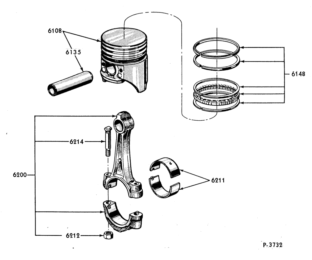Схема 8 CYL. 5.0L (302 C.I.D.)-Piston & connecting rod