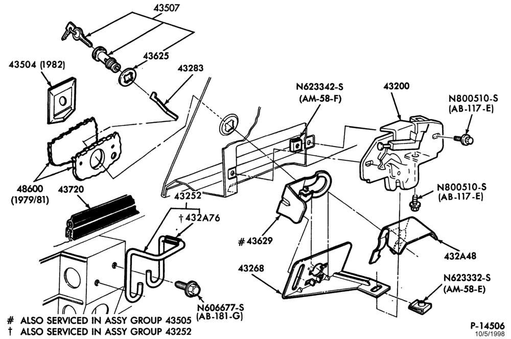 Схема ROOF-Latch parts - luggage compartment - Mercury