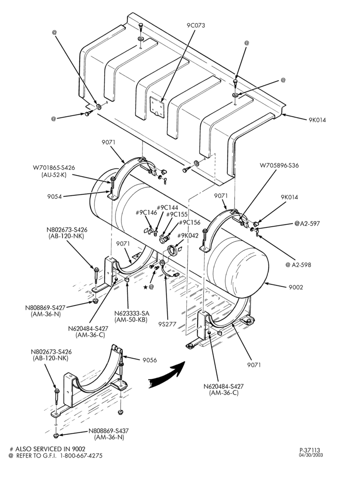 Схема 8-цил. 5,4 л - (BI-FUEL)-Single in-bed tank assembly - Regular Cab - LPG/GAS