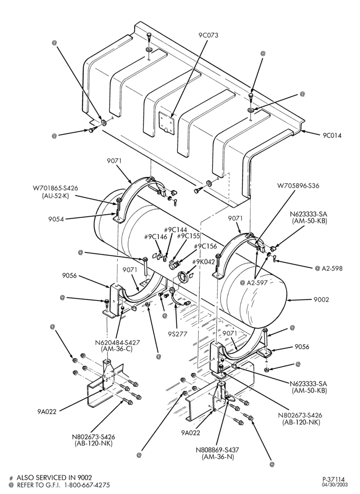 Схема 8-цил. 5,4 л - (BI-FUEL)-Single in-bed tank assembly - SuperCab - LPG/GAS