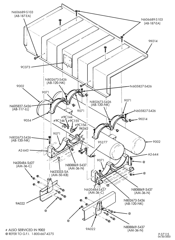 Схема 8-цил. 5,4 л - (BI-FUEL)-Dual in-bed tank assembly - SuperCab - LPG/GAS