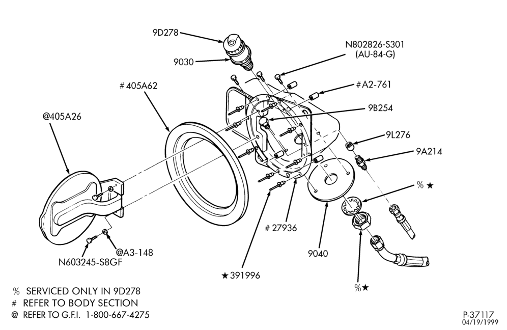 Схема 8-цил. 5,4 л - (BI-FUEL) - CNG/GAS - LPG/GAS-Fuel fill assembly - LPG/GAS