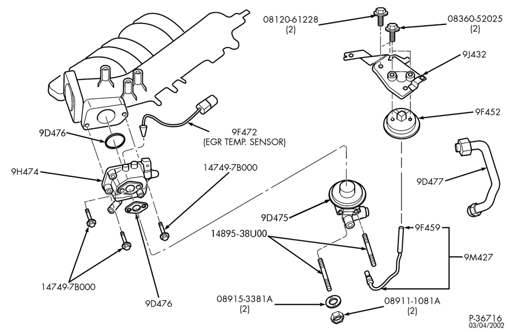 Схема FUEL SYSTEM AND CALIBRATION-Exhaust gas recirculation (E.G.R.)