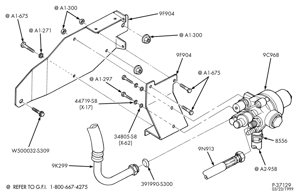 Схема 8-цил. 5,4 л - (BI-FUEL) - CNG/GAS - LPG/GAS-Regulator assembly - E150/250 - CNG/GAS