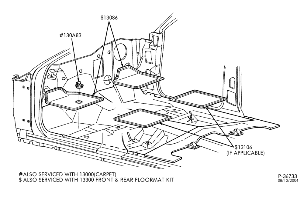 Схема SOFT, INTERIOR TRIM-Floor mats-F250SD/550SD
