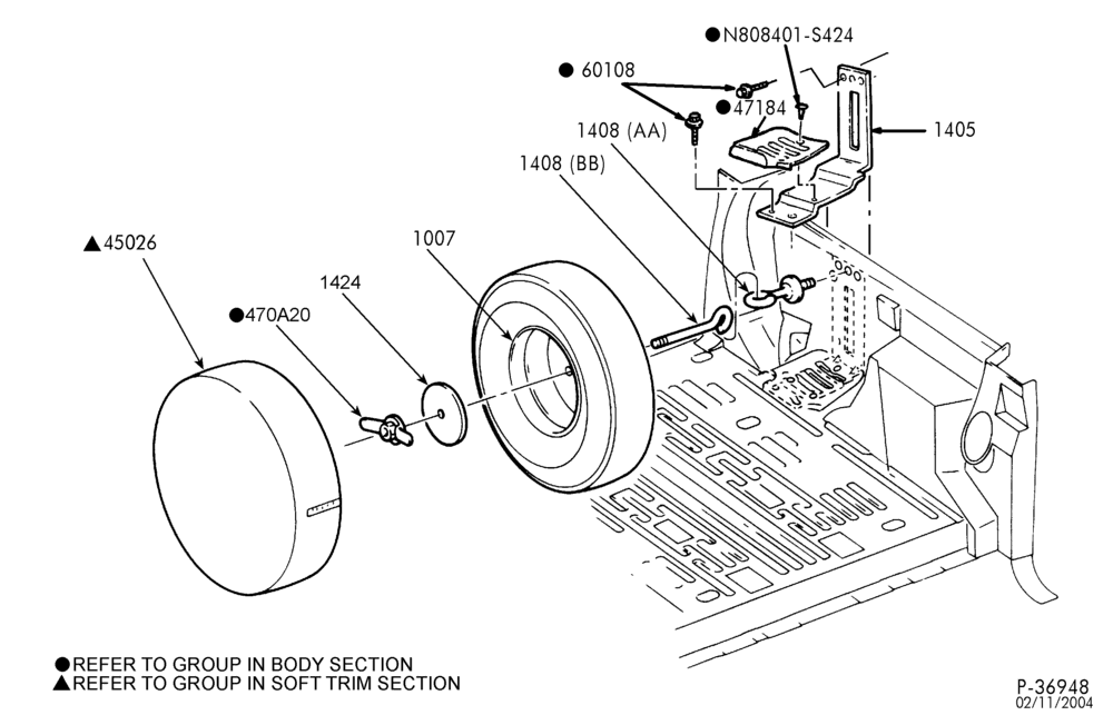 Схема SPARE WHEEL CARRIERS-Spare wheel stowage & related parts-L1