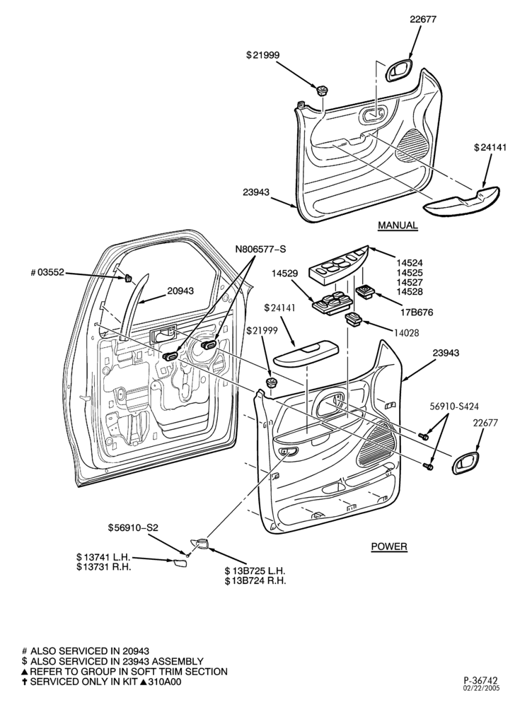 Схема SOFT, INTERIOR TRIM-Interior trim - door trim - front - Regular & SuperCab-F150
